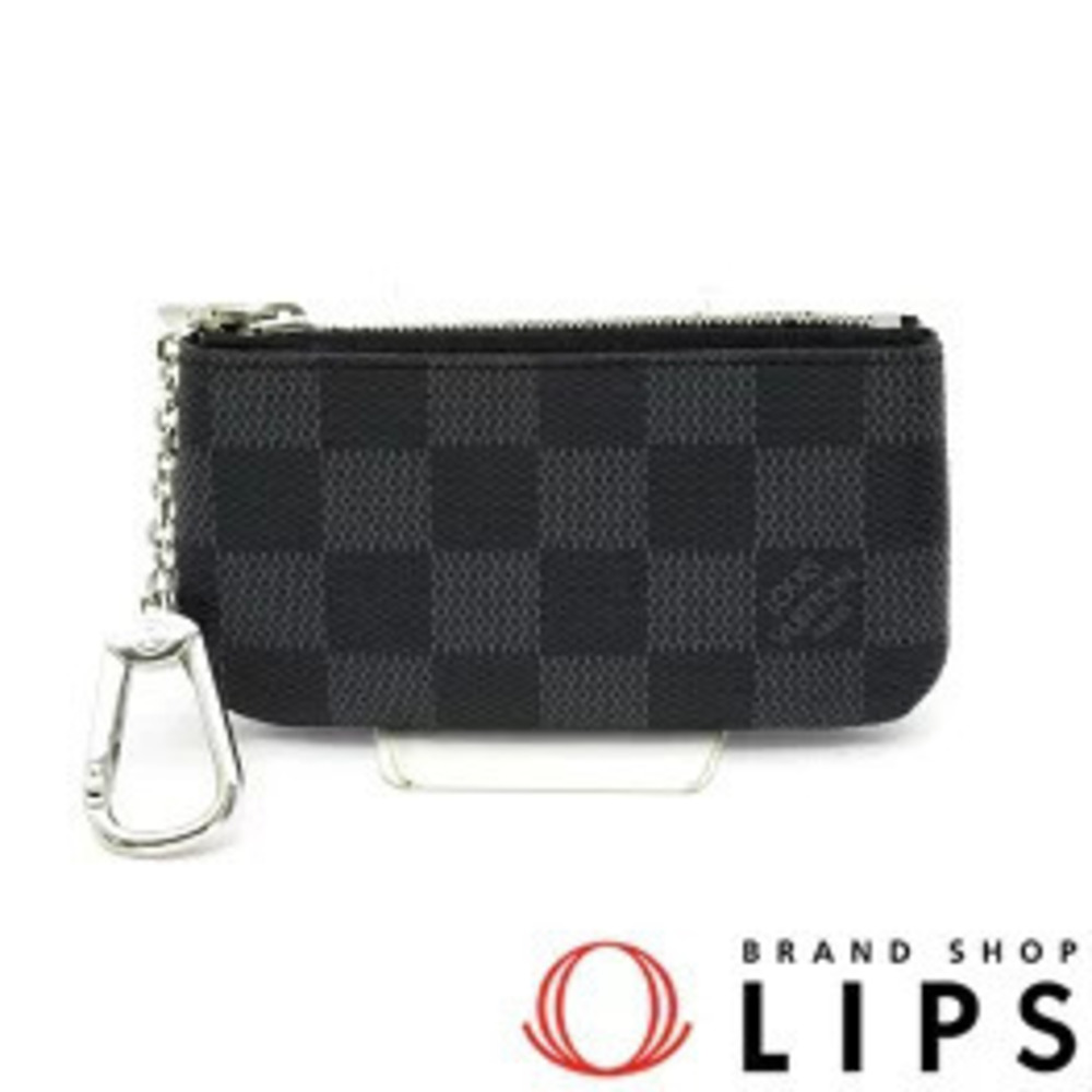 Louis Vuitton Pochette Damier Pouch Canvas Leather Graphite Black
